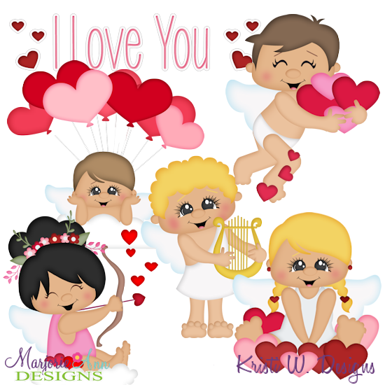 Valentine Cupids SVG Cutting Files Includes Clipart - Click Image to Close